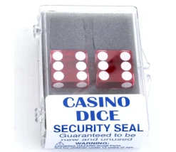 Tout Pour le Jeu 2 Dés à jouer Casino précision rouge transparent 19 mm