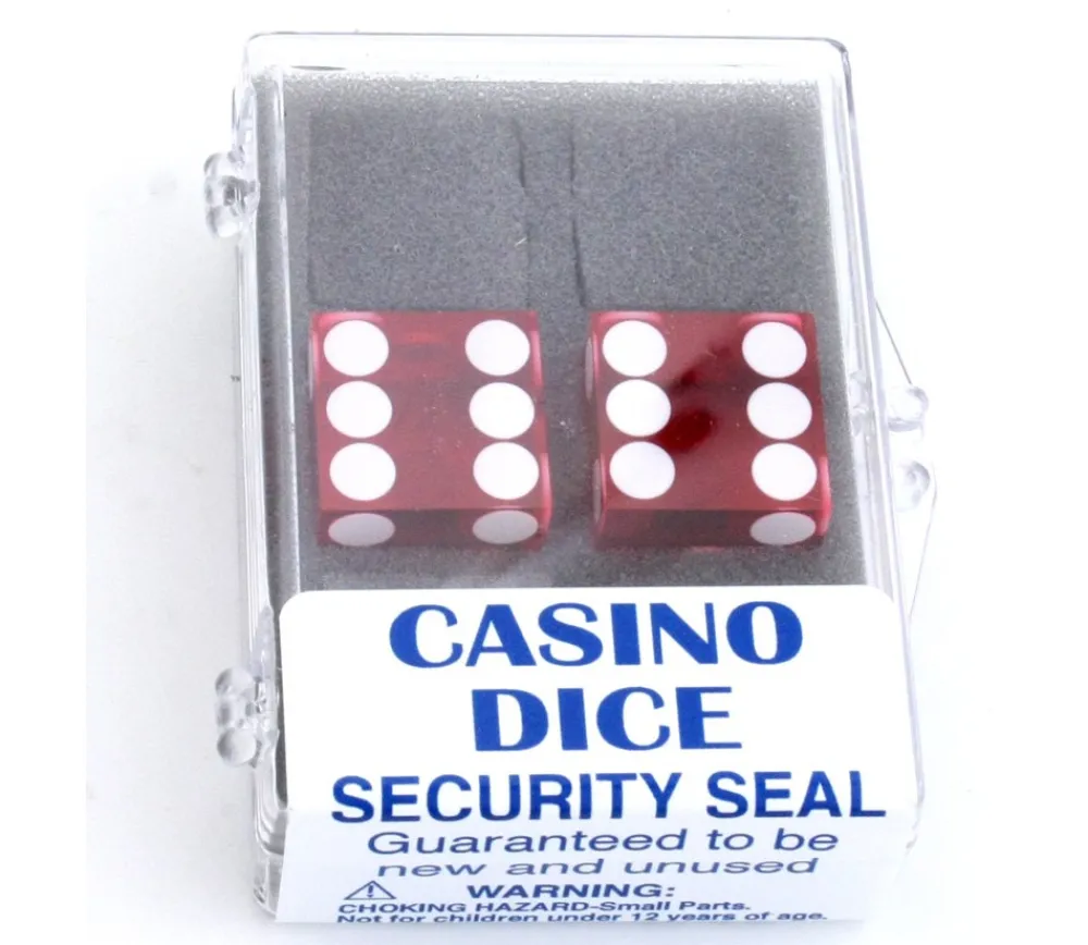 Tout Pour le Jeu 2 Dés à jouer Casino précision rouge transparent 19 mm
