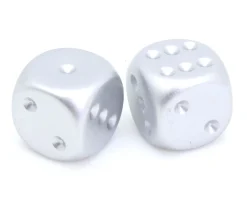 Tout Pour le Jeu 2 dés couleur aluminium platine 16 mm