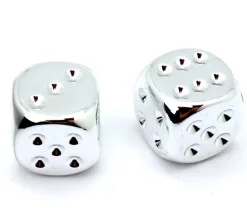 Tout Pour le Jeu 2 dés couleur argent 16 mm