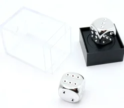 Tout Pour le Jeu 2 dés couleur argent 16 mm