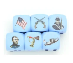 Tout Pour le Jeu 6 Dés de l'Armée fédérale USA bleu en 16 mm