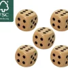 Tout Pour le Jeu 5 Dés en bois 3 cm de 1 à 6 pour jeu de société yam géant