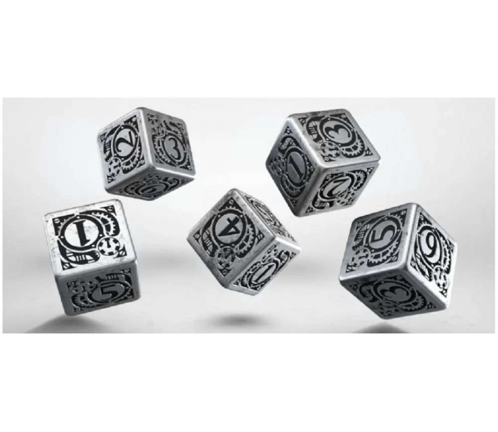 Tout Pour le Jeu 5 Dés en métal d6 style steampunk 16 mm