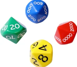 Tout Pour le Jeu 4 dés JUMBO unité, dizaine, centaine, millier 10 faces