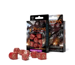 Tout Pour le Jeu 7 dés modernes multi-faces dragons rouge et or