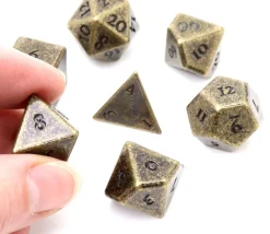 Tout Pour le Jeu 7 Dés métal multifaces BRONZE