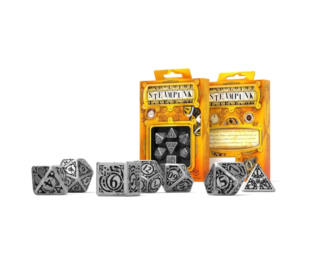 Tout Pour le Jeu 7 Dés métal multifaces style steampunk
