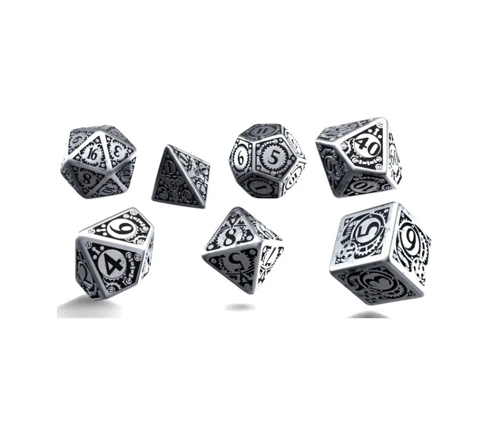 Tout Pour le Jeu 7 Dés métal multifaces style steampunk