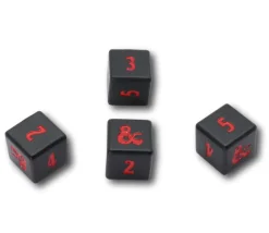 Tout Pour le Jeu 4 Dés métal noir 6 faces Donjons & Dragons