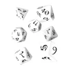 Tout Pour le Jeu 7 dés multifaces blancs gravage noir CLASSIC ELVEN - style elfe