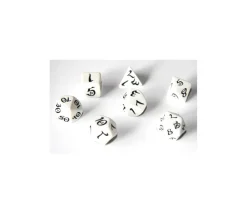 Tout Pour le Jeu 7 dés multifaces blancs gravage noir CLASSIC ELVEN - style elfe