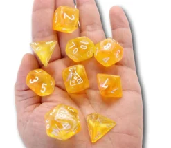 Tout Pour le Jeu 8 dés multi-faces Borealis jaune chessex Lab Dice 6