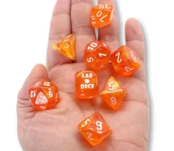 Tout Pour le Jeu 8 dés multi-faces Borealis orange sanguine chessex Lab dice 6