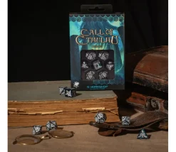 Tout Pour le Jeu 7 dés multifaces Call of Cthulhu Abyssal- bleu et blanc