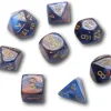 Tout Pour le Jeu 8 dés multi-faces cuivré/bleu chiffres dorés LAB dice 6
