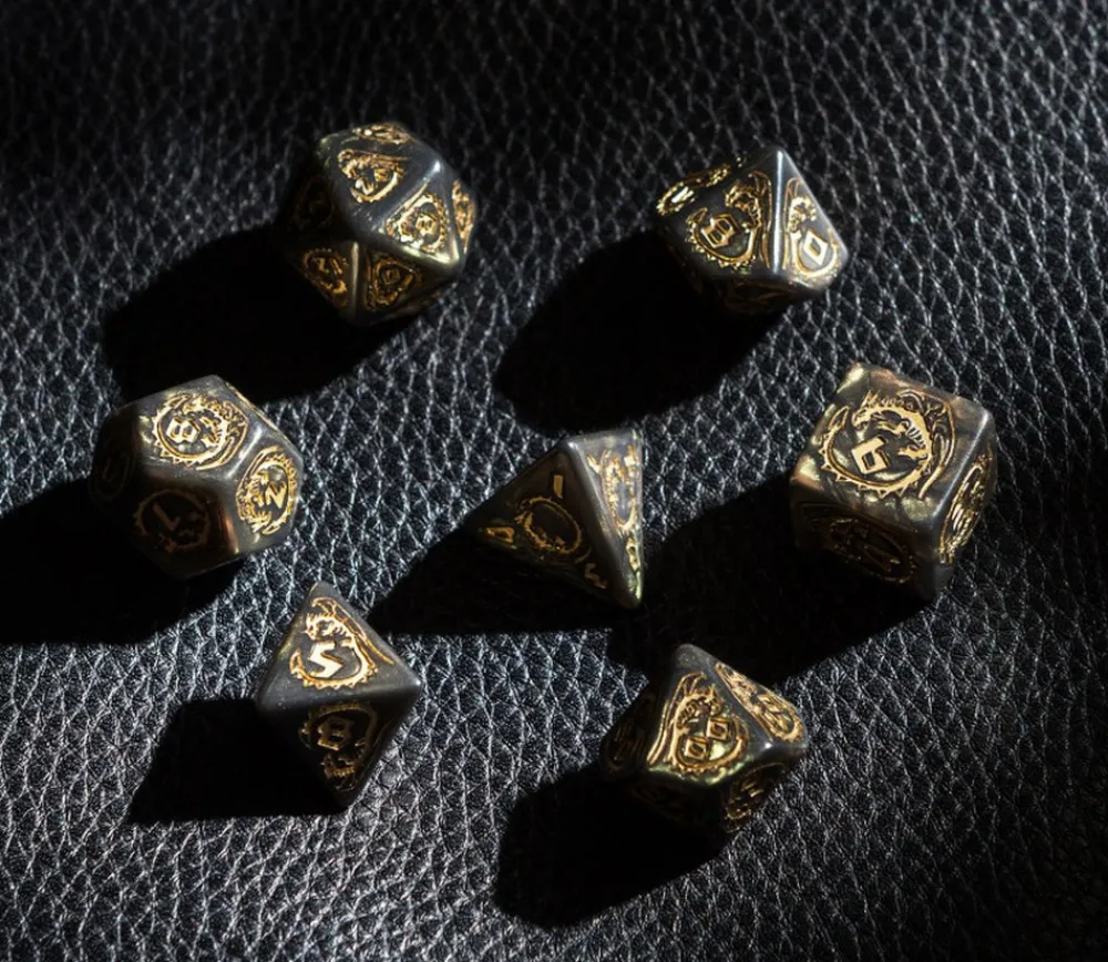 Tout Pour le Jeu 7 dés multifaces dragon Nephrite