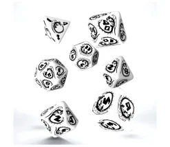 Tout Pour le Jeu 7 dés multifaces effet dragon blanc et noir