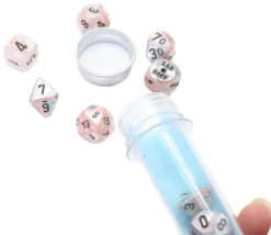 Tout Pour le Jeu 8 dés multi-faces nacrés bleu rose Lab Dice 6 chessex