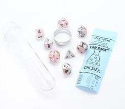 Tout Pour le Jeu 8 dés multi-faces nacrés bleu rose Lab Dice 6 chessex