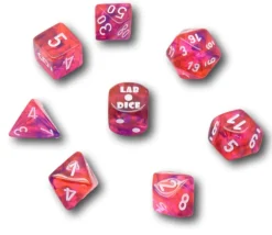 Tout Pour le Jeu 8 dés multi-faces Nebula rouge/violet LAB dice 6 chessex