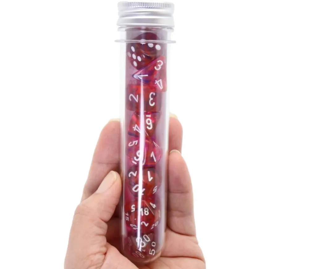 Tout Pour le Jeu 8 dés multi-faces Nebula rouge/violet LAB dice 6 chessex