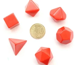 Tout Pour le Jeu 6 dés multifaces neutres rouge, noir ou beige