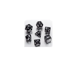 Tout Pour le Jeu 7 dés multifaces noirs gravage blanc CLASSIC ELVEN- syle elfe