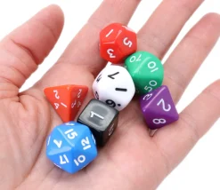 Tout Pour le Jeu 7 dés multi-faces opaques multicolores
