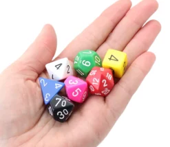 Tout Pour le Jeu 7 dés multi-faces opaques multicolores