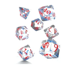 Tout Pour le Jeu 7 dés multi-faces translucides bleu/rouge RPG - QWorkshop