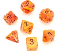 Tout Pour le Jeu 7 dés multifaces Vortex ORANGE