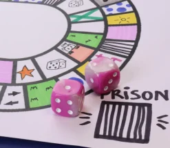 Tout Pour le Jeu 50 Dés roses perlés nacrés 16 mm avec points 1 à 6