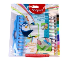 Tout Pour le Jeu 12 Feutres effaçables pour ardoise ou tableau blanc - 12 couleurs