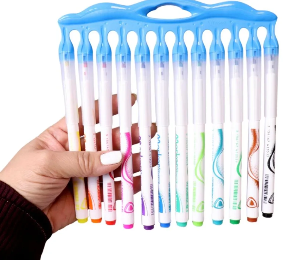 Tout Pour le Jeu 12 Feutres effaçables pour ardoise ou tableau blanc - 12 couleurs
