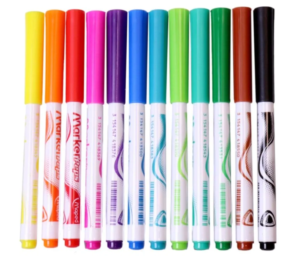 Tout Pour le Jeu 12 Feutres effaçables pour ardoise ou tableau blanc - 12 couleurs