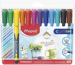 Tout Pour le Jeu 12 Feutres marqueurs couleurs CUSTOM permanents pour personnalisation bois, plastique, carton