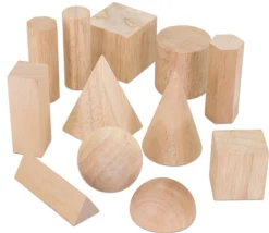 Tout Pour le Jeu 12 formes géométriques bois naturel - cube base 5 cm