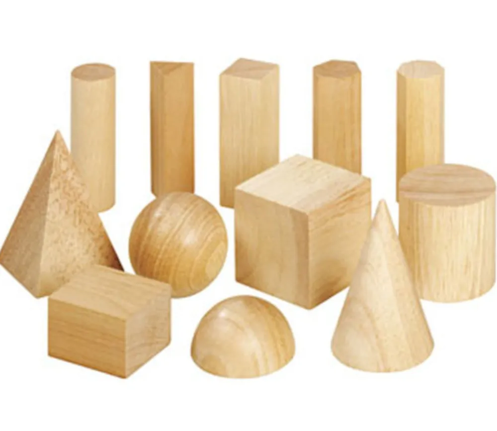 Tout Pour le Jeu 12 formes géométriques bois naturel - cube base 5 cm