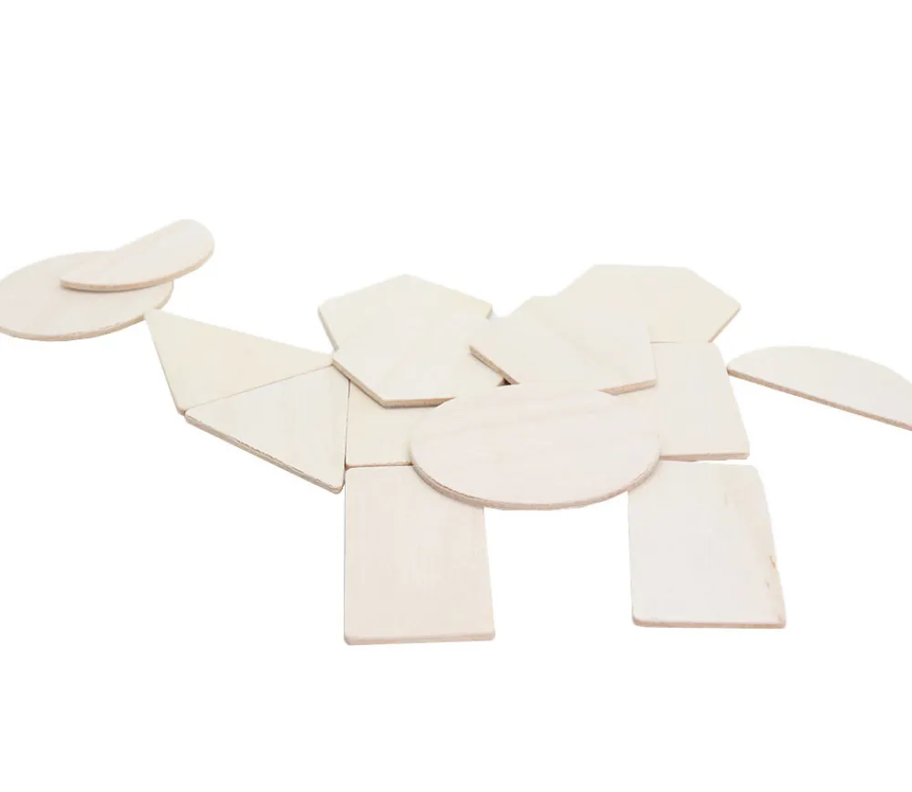 Tout Pour le Jeu 18 Formes géométriques bois naturel 7 cm