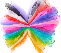 Tout Pour le Jeu 32 foulards de jonglage colorés 60 x 60 cm