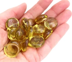 Tout Pour le Jeu 20 galets gems 15/22 mm jaune translucide - mini pierres plates
