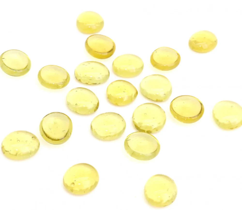 Tout Pour le Jeu 20 galets gems 15/22 mm jaune translucide - mini pierres plates