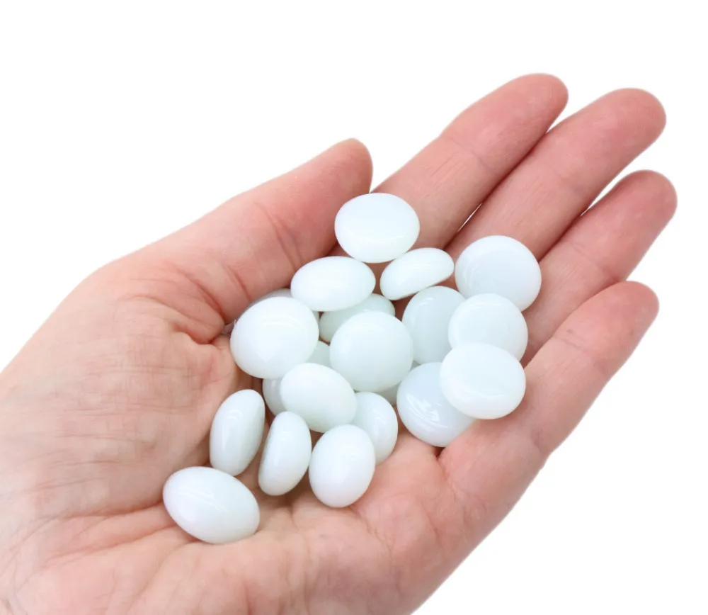 Tout Pour le Jeu 20 galets gems blancs 15/19 mm - mini pierres plates