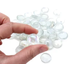 Tout Pour le Jeu 40 galets gems transparents mini pierres plates 18/22 mm