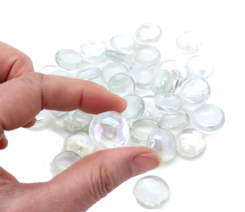 Tout Pour le Jeu 40 galets gems transparents mini pierres plates 18/22 mm