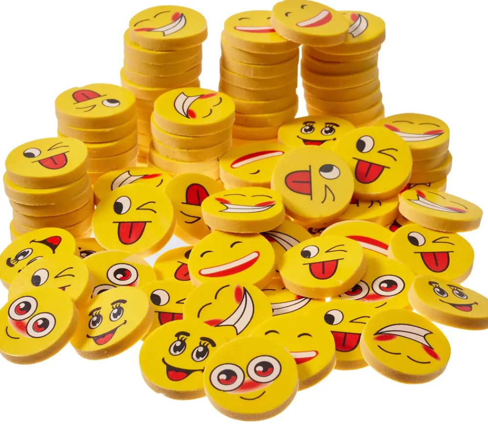 Tout Pour le Jeu 100 gommes emojis visages rigolos 2,5 cm