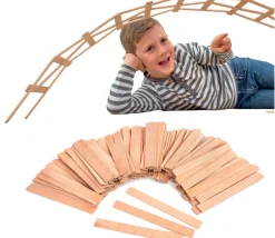 Tout Pour le Jeu 45 grandes plaquettes en bois naturel 36 cm construction jeux