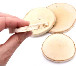Tout Pour le Jeu 4 grandes rondelles bois brut avec écorce - entre 7 et 10 cm