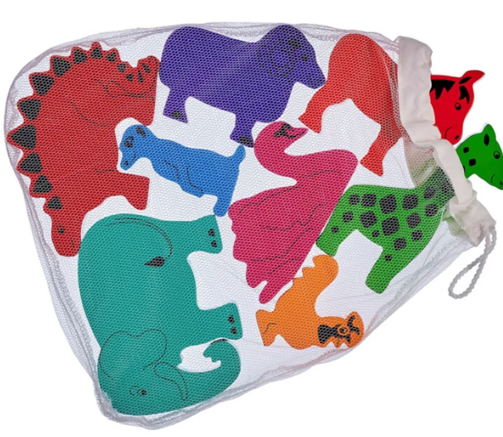 Tout Pour le Jeu 8 grands animaux en bois arc-en-ciel